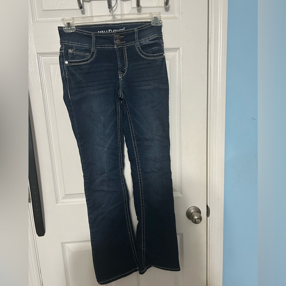 Flare blue jeans